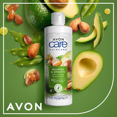 Avon Care Nourish & Smooth 2 in 1 Shampoo & Conditioner with Avocado & Almond Oil Made 700 ML