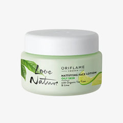 Love Nature Mattifying Face Lotion with Organic Tea Tree & Lime 50 ml
