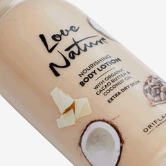 LOVE NATURE Nourishing body lotion with organic cocoa butter and coconut extract 750 ML