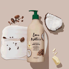 LOVE NATURE Nourishing body lotion with organic cocoa butter and coconut extract 750 ML