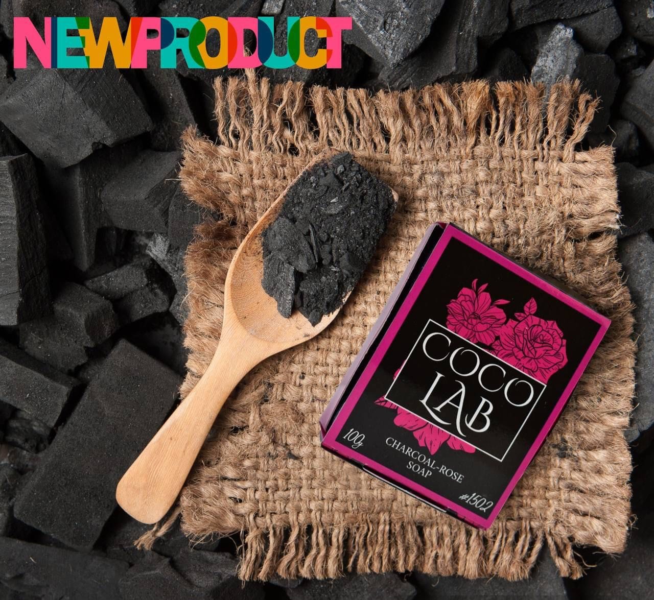 Charcoal & Rose Soap  ( صابونة الفحم & الورد الجديد ) 100gm