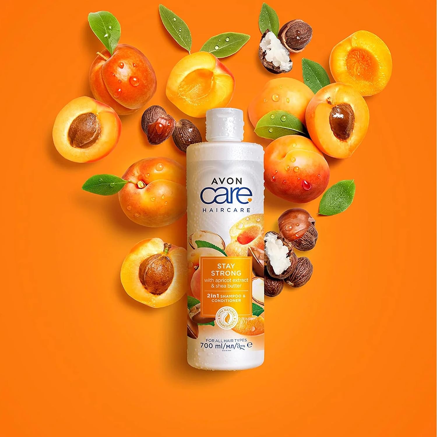 Avon shampoo & conditioner stay strong with apricot & shea butter 700 ML