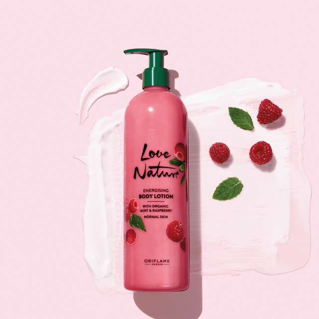 Love Nature Energising Body Lotion with Organic Mint & Raspberry 500 ML